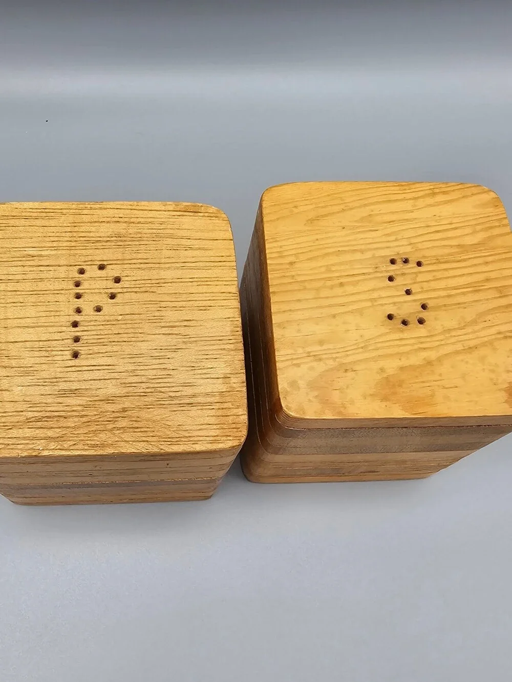 Vintage Wooden Salt and Pepper Shakers Set